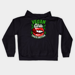 Vegan Girls Taste Better - Cute Animal Lover Gift Kids Hoodie